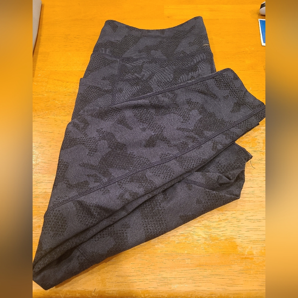 Black Blue Camouflage Leggings with pockets